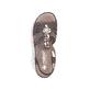 Graue Rieker Keilsandaletten 62949-45 mit Schmuckelementen sowie einem Gummizug. Schuh von oben.