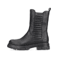 
Tiefschwarze Rieker Damen Chelsea Boots Z9181-00 mit einer robusten Profilsohle. Schuh Außenseite