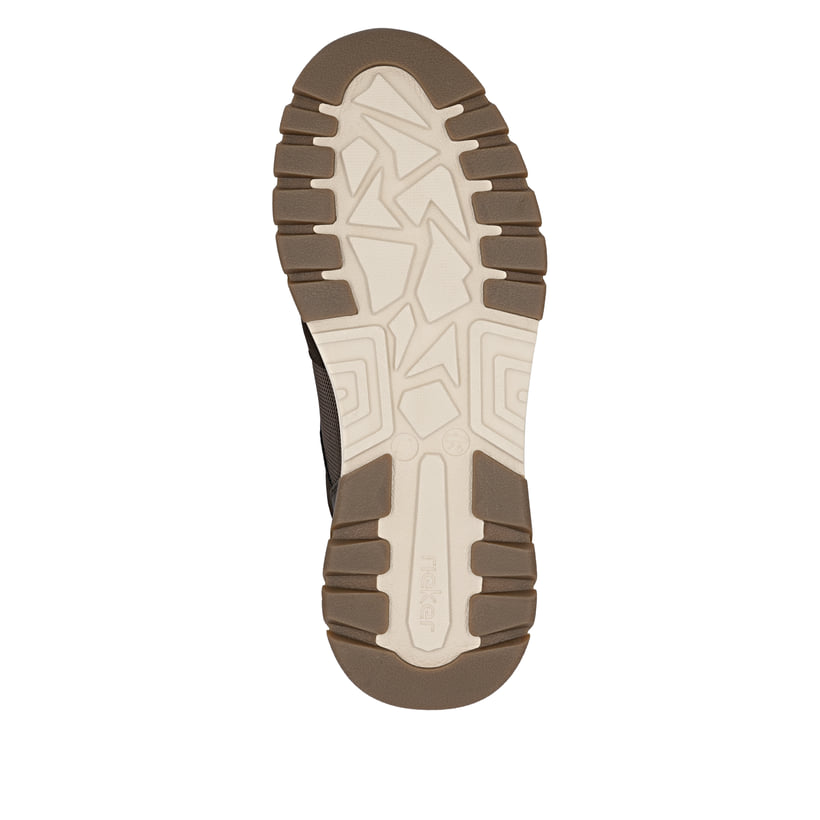 Braune Rieker Herren Slipper B9351-25 mit einem Gummizug sowie der Extraweite H. Schuh Laufsohle.