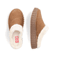 Braune Rieker Damen Clogs Y8850-24 mit flexibler und ultra leichter Sohle. Schuh von oben, liegend.
