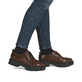 Braune Rieker Damen Schnürschuhe 47500-25 mit einer extra weichen Decksohle. Schuh am Fuß.