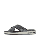 Blaue Rieker Herren Pantoletten 29086-15 mit Rieker Air Sohlenfenster. Schuh Außenseite.