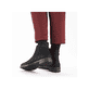 Asphaltschwarze Rieker Damen Chelsea Boots 72254-00 mit einem Reißverschluss. Schuh am Fuß.