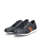 Blaue Rieker Herren Schnürschuhe 11927-14 mit einem Reißverschluss. Schuhpaar seitlich schräg.