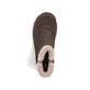 Dunkelbraune Rieker Damen Kurzstiefel Z3753-25 mit weichem Kragen. Schuh von oben.