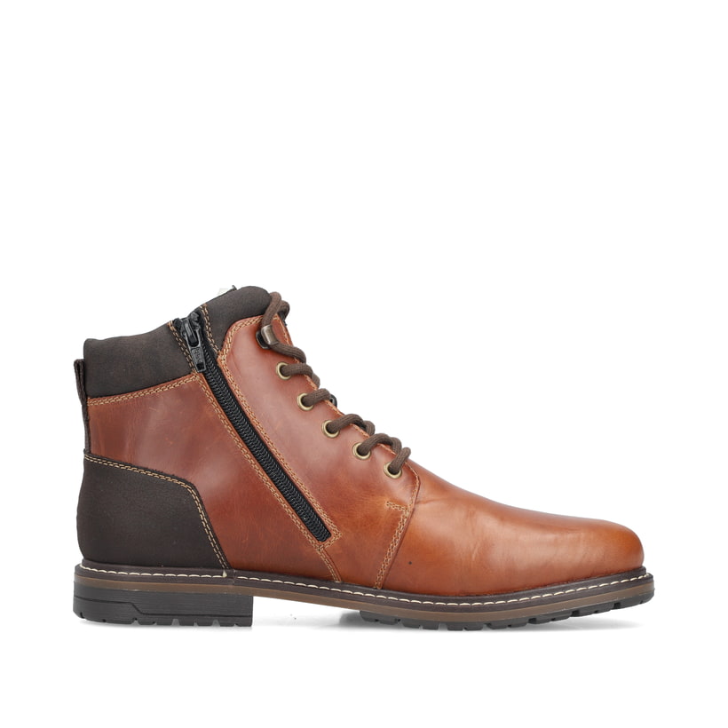 Braune Rieker Herren Schnürstiefel 13740-24 mit wasserabweisender TEX-Membran. Schuh Innenseite.