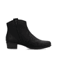 Nachtschwarze Rieker Damen Stiefeletten Y0762-00 mit einem Reißverschluss. Schuh Innenseite.