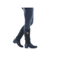
Tiefschwarze Rieker Damen Hochschaftstiefel 93157-00 mit einer robusten Profilsohle. Schuh am Fuß
