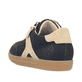 Schwarze Rieker Damen Sneaker Low L9700-00 mit einem Reißverschluss. Schuh von hinten.