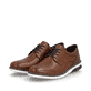 Kastanienbraune Rieker Herren Schnürschuhe 14402-24 mit der Komfortweite G 1/2. Schuhpaar seitlich schräg.