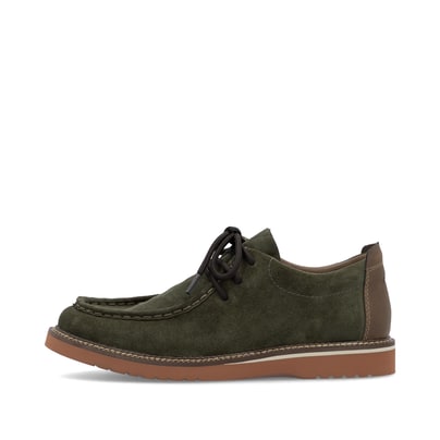 Grüne Rieker Herren Schnürschuhe 04502-54 mit der Extraweite H. Schuh Außenseite.