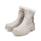 
Hellbeige Rieker Damen Kurzstiefel Y2470-60 mit Reißverschluss sowie einer Profilsohle. Schuhpaar schräg.