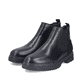 Schwarze Rieker Herren Chelsea Boots F2750-00 aus Glattleder mit Reißverschluss. Schuhpaar seitlich schräg.