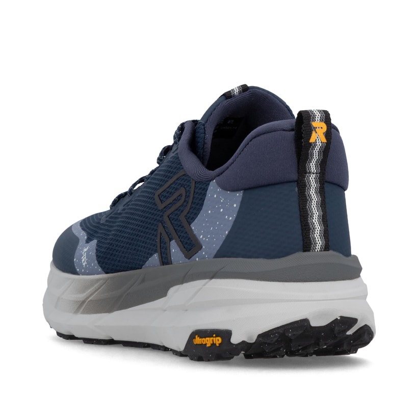 Blaue Rieker Sport Herren Sneaker Low U4501-14. Schuh von hinten.