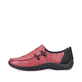 Rote Rieker Damen Slipper L1751-35 mit Gummizug sowie schmaler Passform E 1/2. Schuh Außenseite.