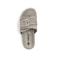 Grüne Rieker Damen Pantoletten V9582-52 mit trendigen Schnalle. Schuh von oben.