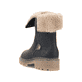 
Asphaltschwarze Rieker Damen Kurzstiefel Y9582-00 mit einer robusten Profilsohle. Schuh von hinten