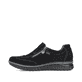 Zartrosane vegane Rieker Damen Loafer 58955-31 mit einem Elastikeinsatz. Schuh Außenseite gespiegelt.