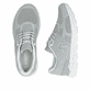 Graue Rieker Herren Sneaker Low 09100-40 mit Schnürung sowie abgesetztem Logo. Schuh von oben, liegend.