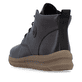 Dunkelbraune Rieker Damen Schnürstiefel Z0022-25 aus Glattleder. Schuh von hinten.
