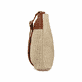 Rieker Damen Handtasche H1519-62 in Cremebeige-Karamellbraun aus Textil mit Reißverschluss. Handtasche getragen.