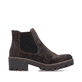Dunkelbraune Rieker Damen Chelsea Boots 79265-25 aus Rauleder mit einem Gummizug. Schuh Innenseite.
