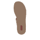 Grüne Rieker Damen Pantoletten 629K9-52 mit einem Klettverschluss. Schuh Laufsohle.