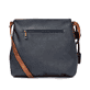 Sac à bandoulière Rieker H1005-14 bleu avec fermeture éclair et pendentif en forme de cœur. Verso.