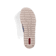 Blaue Rieker Damen Pantoletten V1395-14 mit Strasssteinen sowie Klettverschluss. Schuh Laufsohle.