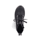 
Tiefschwarze Rieker Damen Biker Boots Y2422-01 mit einer robusten Profilsohle. Schuh von oben