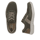 Grüne Rieker Herren Schnürschuhe 03500-54 mit Reißverschluss sowie Extraweite H. Schuh von oben, liegend.