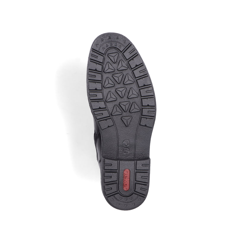 Schwarze Rieker Herren Schnürstiefel 33143-00 aus Glattleder. Schuh Laufsohle.