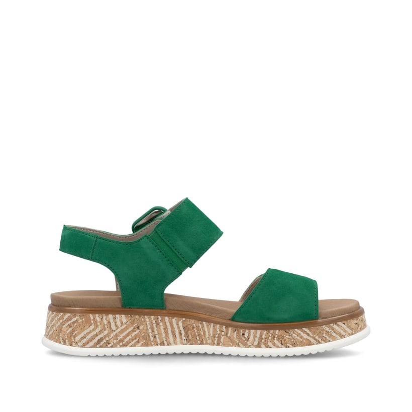 Grüne Rieker Damen Riemchensandalen W0800-52 mit trendigen Schnalle. Schuh Innenseite.