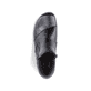
Nachtschwarze Rieker Damen Slipper L4663-01 mit Reißverschluss sowie einer Profilsohle. Schuh von oben