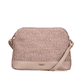 Sac à main Rieker H1510-93 rose avec fermeture éclair et compartiment antivol à l’arrière. Devant.