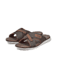 Grüne Rieker Herren Pantoletten 21340-54 mit der Komfortweite G. Schuhpaar seitlich schräg.