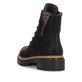Biker Boots Rieker noires pour femme 72617-00 avec imprimé léopard. Chaussure vue de dessus.