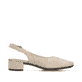Beige Rieker Slingpumps 47060-62 mit Schnalle sowie einer leichten Sohle. Schuh Innenseite.