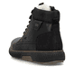 
Nachtschwarze Rieker Herren Schnürstiefel B3342-00 mit einer leichten Profilsohle. Schuh von hinten