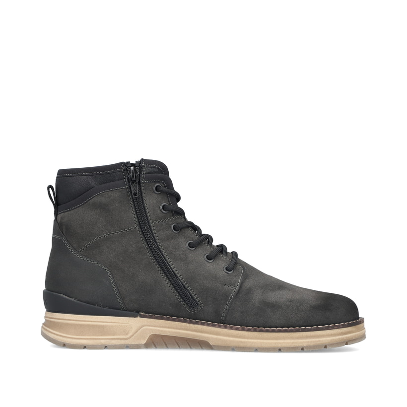 Graue Rieker Herren Schnürstiefel 32331-45 mit wasserabweisender TEX-Membran. Schuh Innenseite.