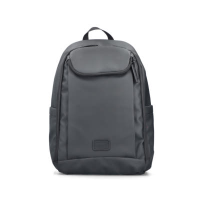 Rieker Rucksack H5103-00 in Schwarz mit Reißverschluss und Laptopfach. Vorderseite.