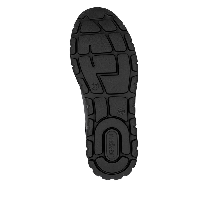 Schwarze Rieker Damen Schnürstiefel N1305-00 aus Glattleder. Schuh Laufsohle.