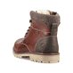 
Kastanienbraune Rieker Herren Schnürstiefel F3641-23 mit einer robusten Profilsohle. Schuh von hinten