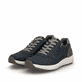 Blaue Rieker Herren Sneaker Low 11504-14 mit Reißverschluss sowie Extraweite H. Schuhpaar seitlich schräg.