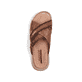 Braune Rieker Herren Pantoletten 21384-25 mit glänzenden Zierösen. Schuh von oben.