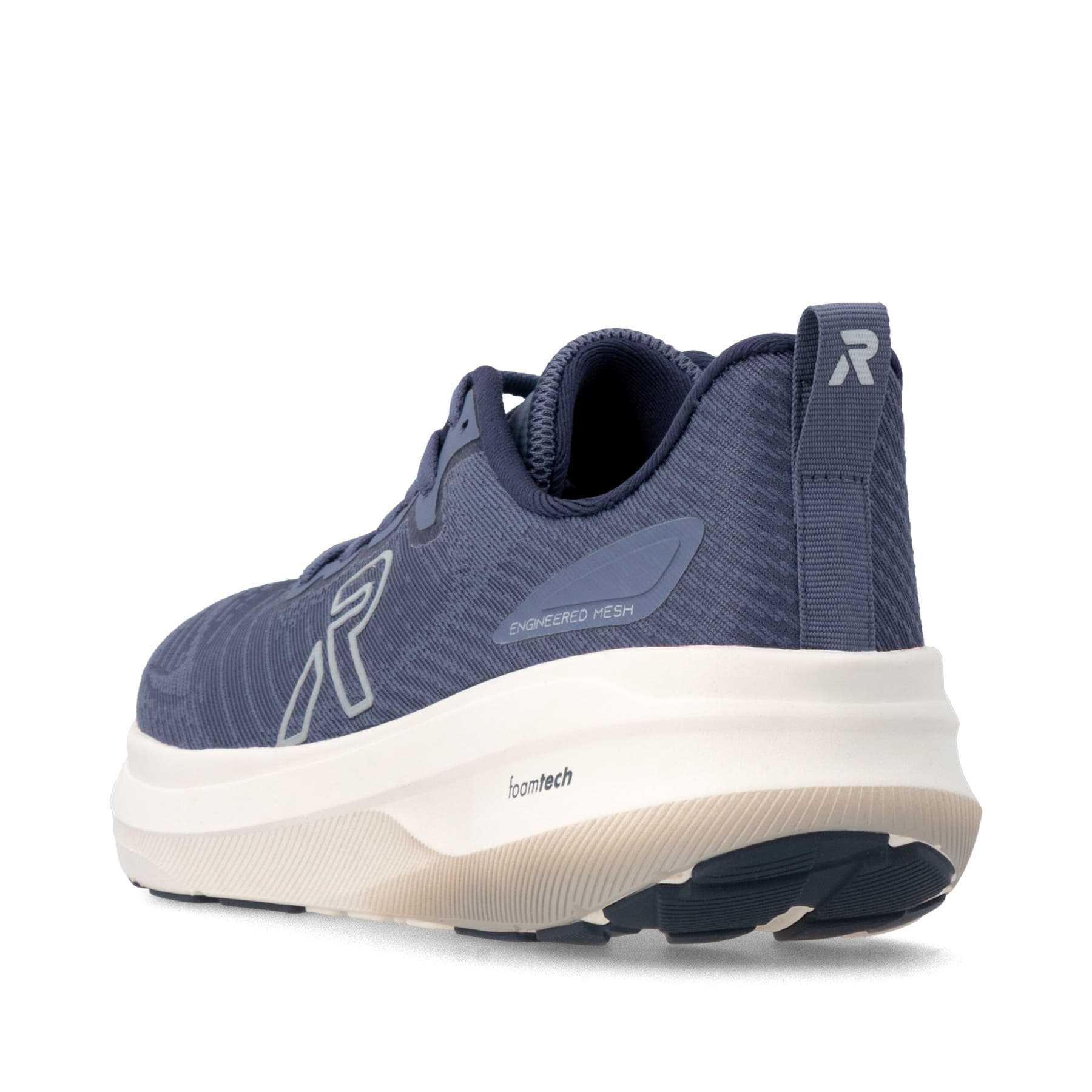 Blaue Rieker Sport Herren Sneaker Low U4301-12. Schuh von hinten.