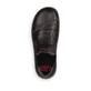 
Tiefschwarze Rieker Damen Slipper L8491-00 mit einer robusten Profilsohle. Schuh von oben