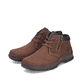 Braune Rieker Herren Schnürstiefel 05342-22 mit wasserabweisender TEX-Membran. Schuhpaar seitlich schräg.
