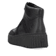 Weiße Rieker Damen Slipper N2162-80 mit Gummischnürung sowie geprägtem Logo. Schuh Außenseite gespiegelt.