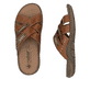 Braune Rieker Herren Pantoletten 22090-25 mit der Komfortweite G 1/2. Schuh von oben, liegend.